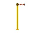 Montour Line Stanchion Belt Barrier Fixed Base Yellow Post 11ft.Red/White Belt MSX630F-YW-RWD-110
